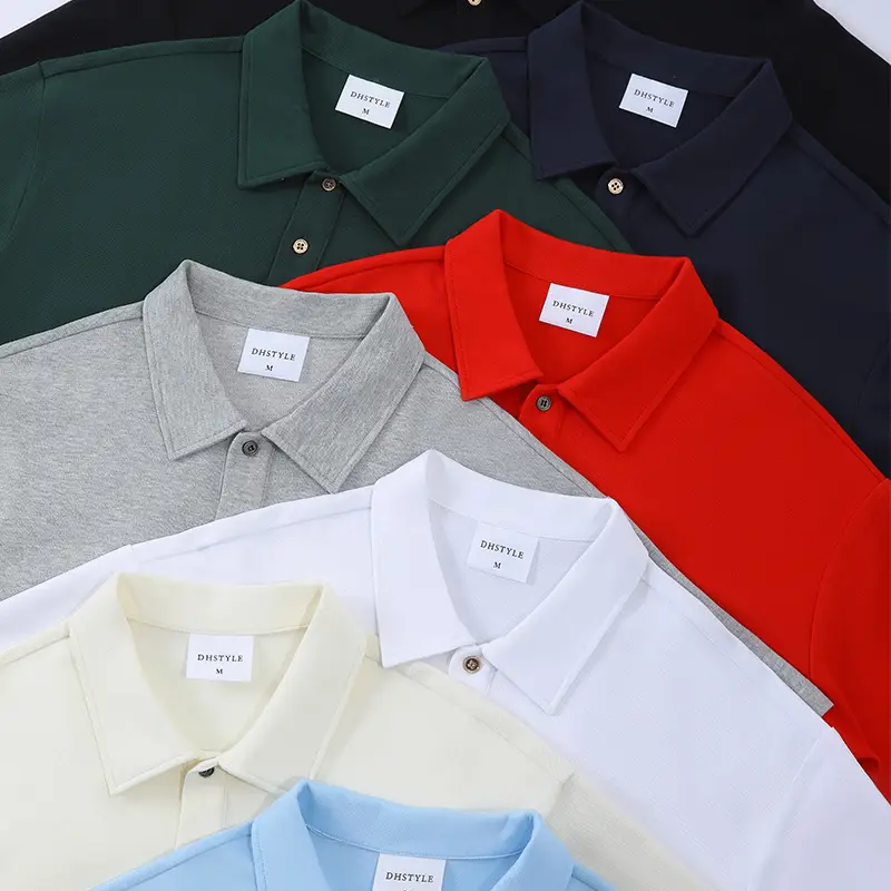 Red Beaded Polo Shirt 230g Casual Short Sleeve - Image 11
