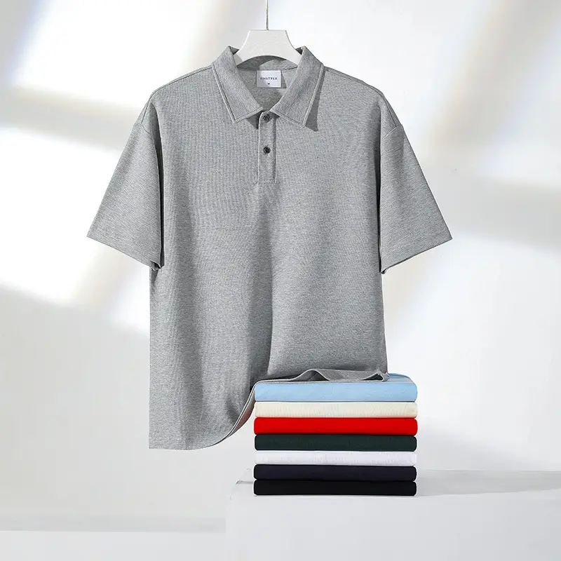 Red Beaded Polo Shirt 230g Casual Short Sleeve - Image 12