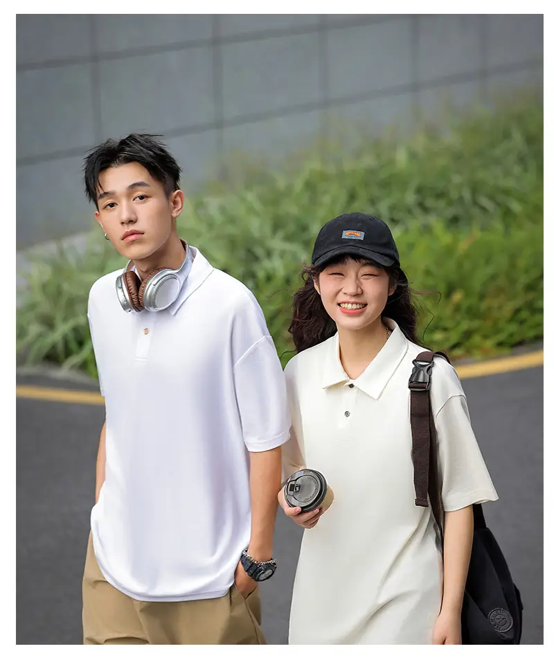 Red Beaded Polo Shirt 230g Casual Short Sleeve — feature 15