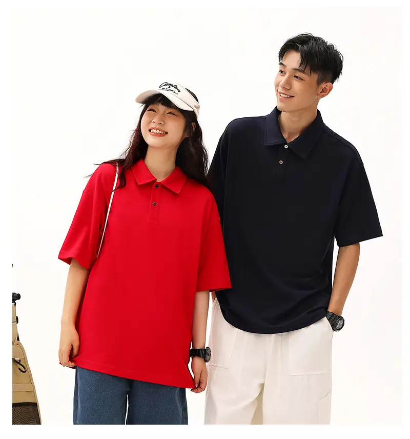 Red Beaded Polo Shirt 230g Casual Short Sleeve — feature 18