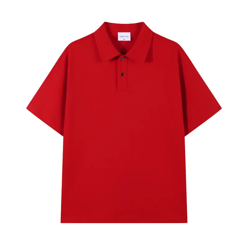 Red Beaded Polo Shirt 230g Casual Short Sleeve - Image 8