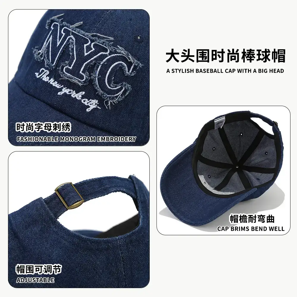 Black Embroidered NYC Cap Women Casual Streetwear - Image 7