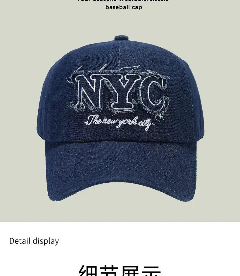 Black Embroidered NYC Cap Women Casual Streetwear — feature 10