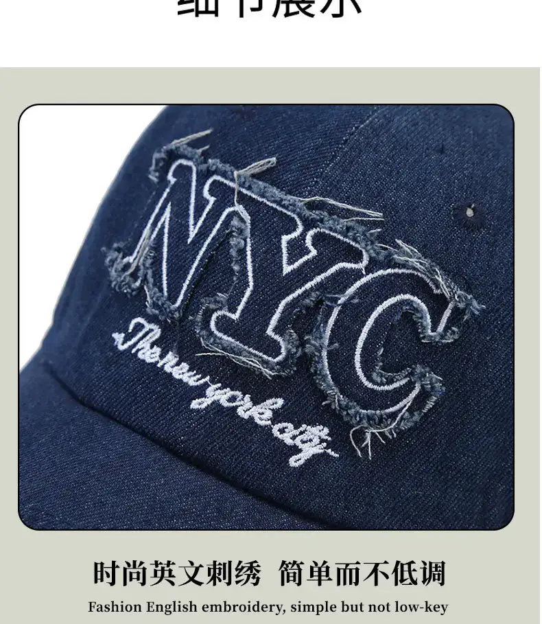 Black Embroidered NYC Cap Women Casual Streetwear — feature 11