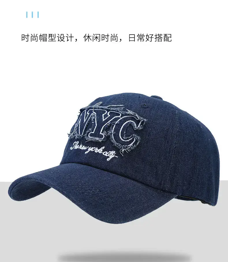 Black Embroidered NYC Cap Women Casual Streetwear — feature 4