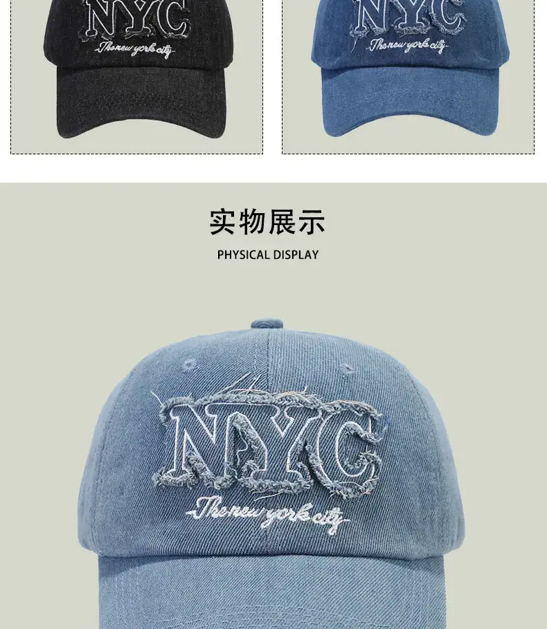 Black Embroidered NYC Cap Women Casual Streetwear — feature 7