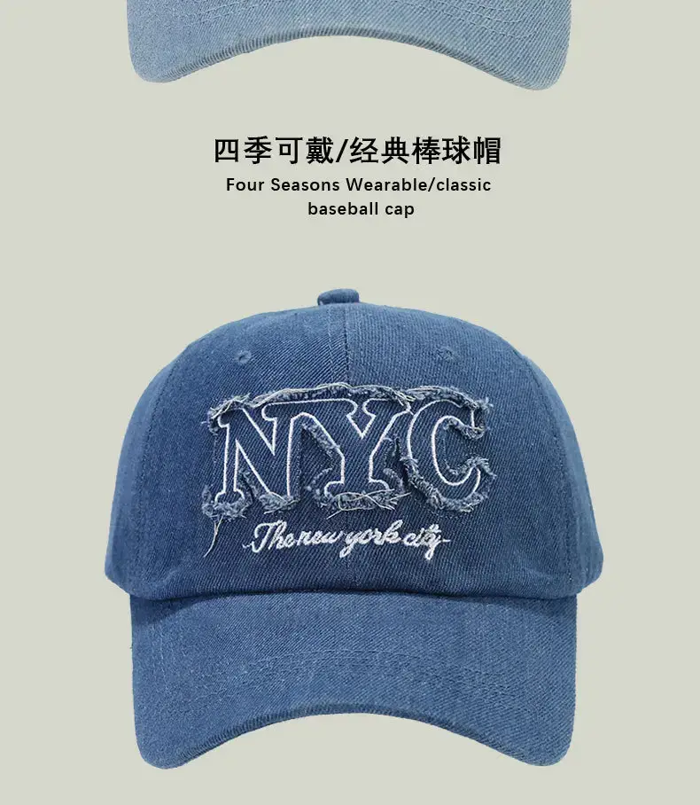 Black Embroidered NYC Cap Women Casual Streetwear — feature 8