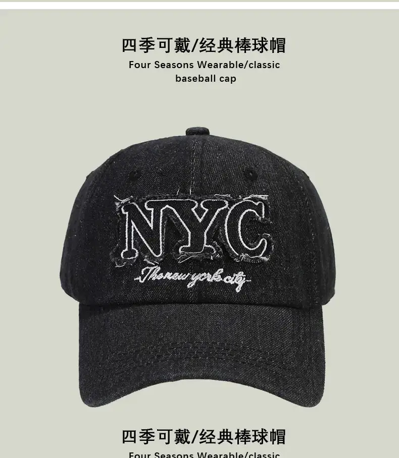 Black Embroidered NYC Cap Women Casual Streetwear — feature 9