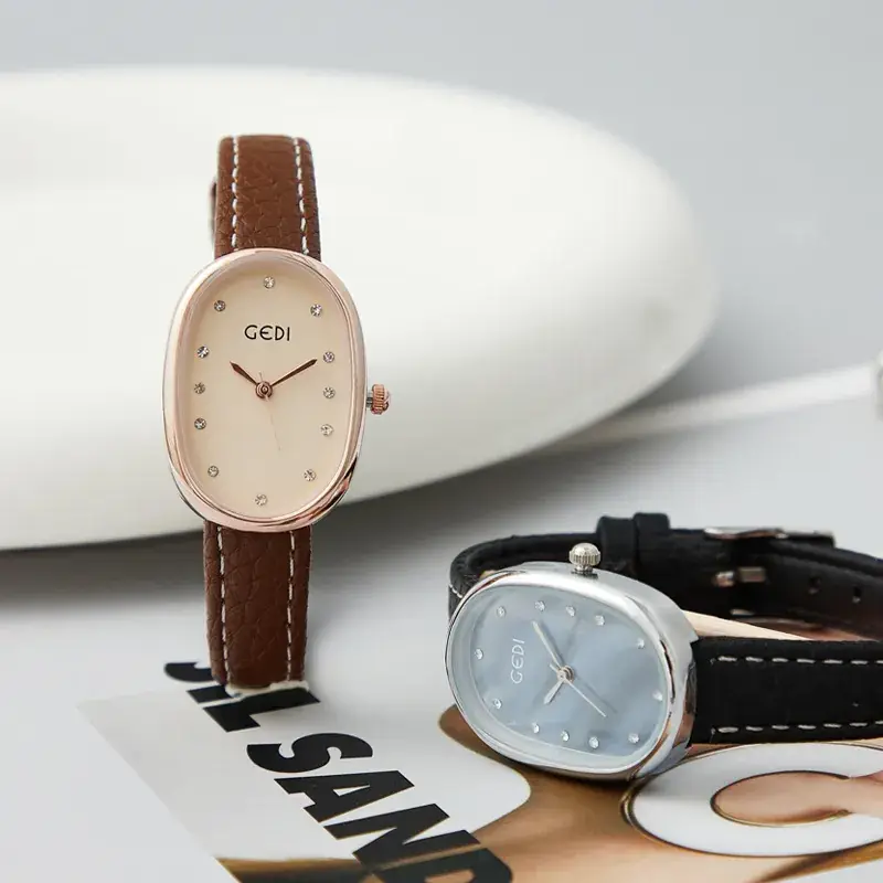 Goldie Light Luxury Women's Watch with Litchi Strap - Image 12