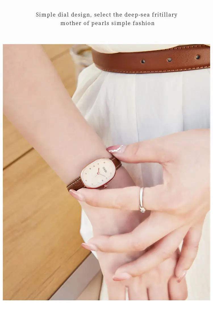 Goldie Light Luxury Women's Watch with Litchi Strap — feature 12