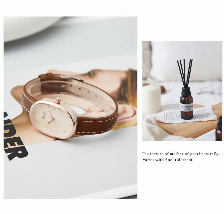 Goldie Light Luxury Women's Watch with Litchi Strap — feature 5