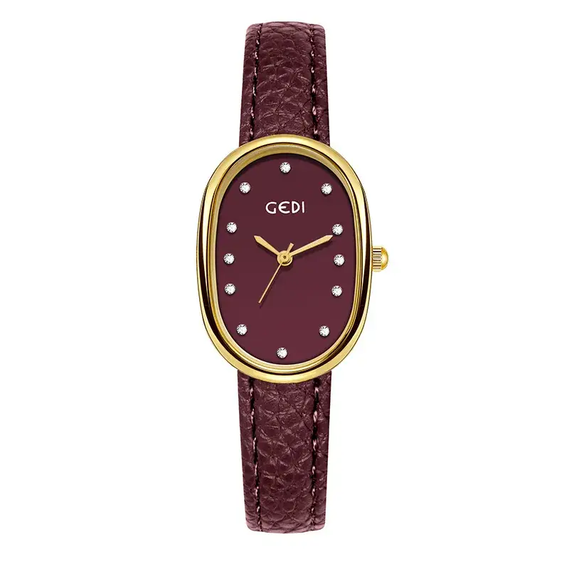 Goldie Light Luxury Women's Watch with Litchi Strap - Image 4