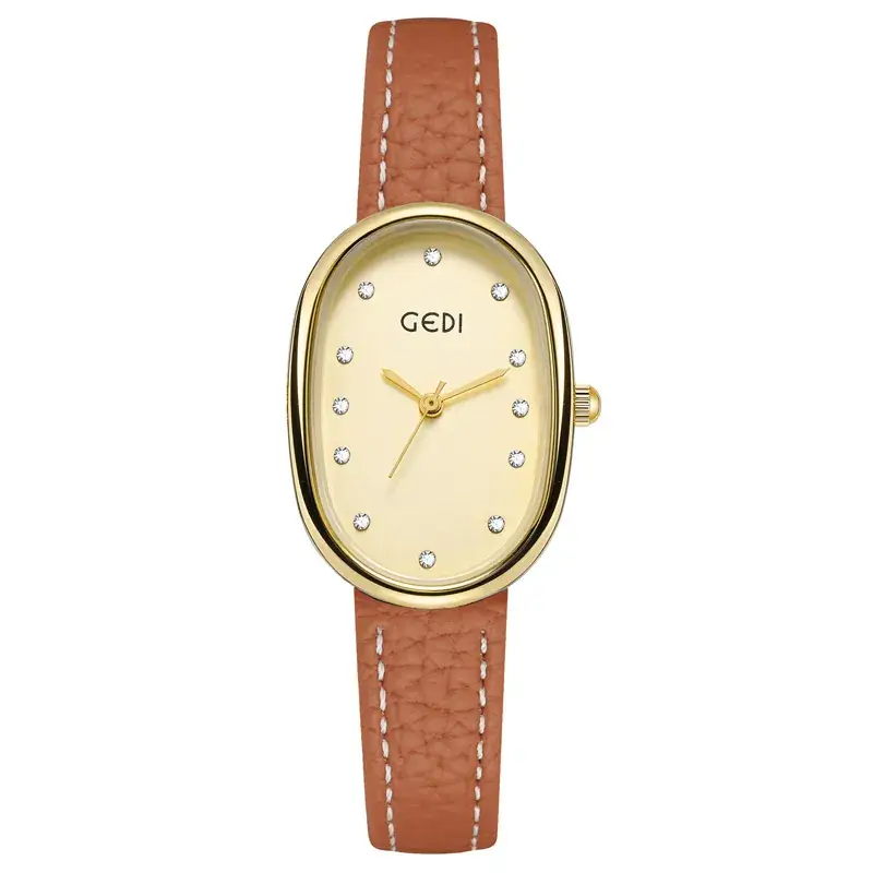 Goldie Light Luxury Women's Watch with Litchi Strap - Image 5