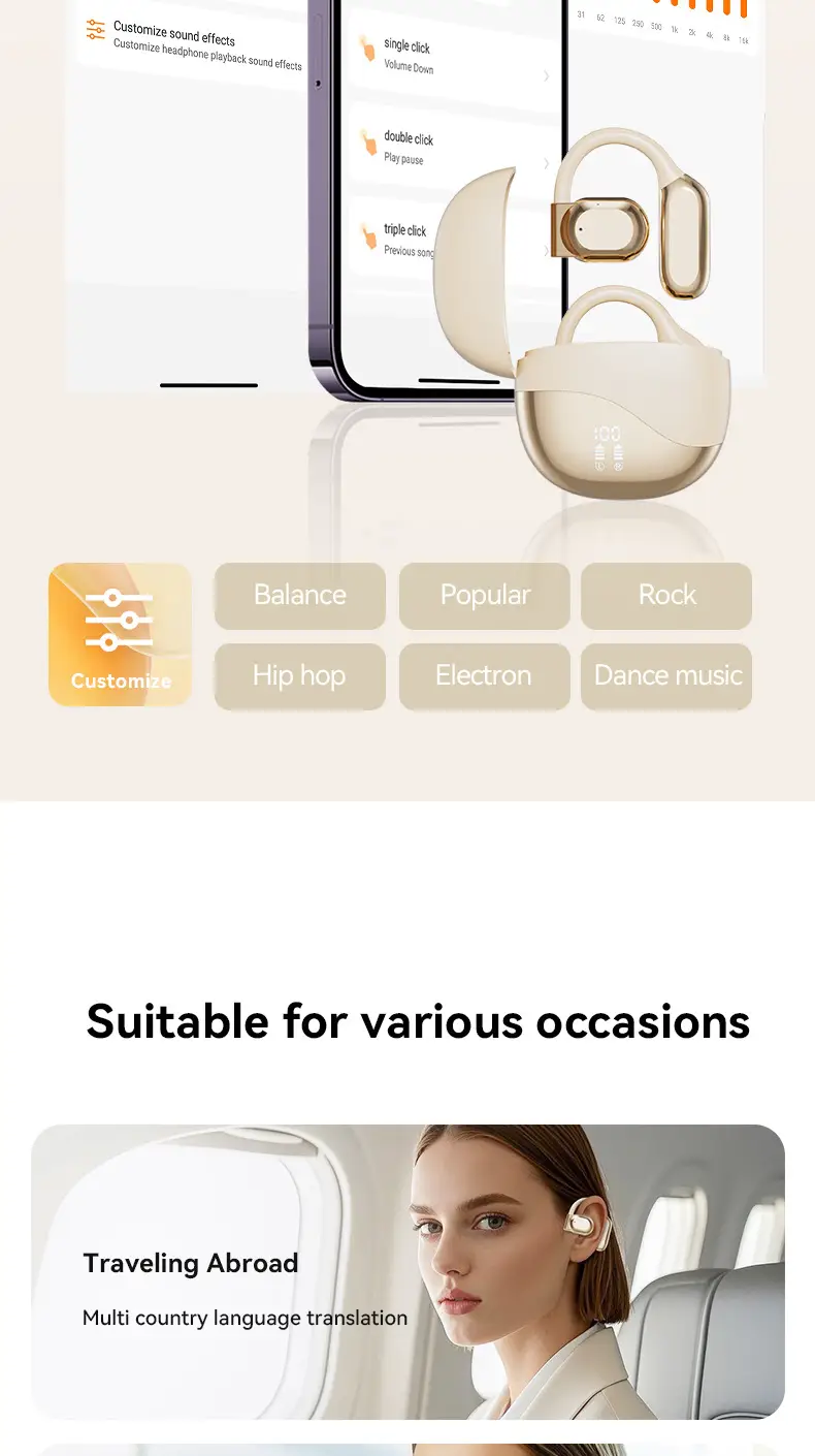 Smart Translation Bluetooth Headset Ai-M62 Ows Smart Open Wireless Headset Large Capacity Private Model Spot — feature 12