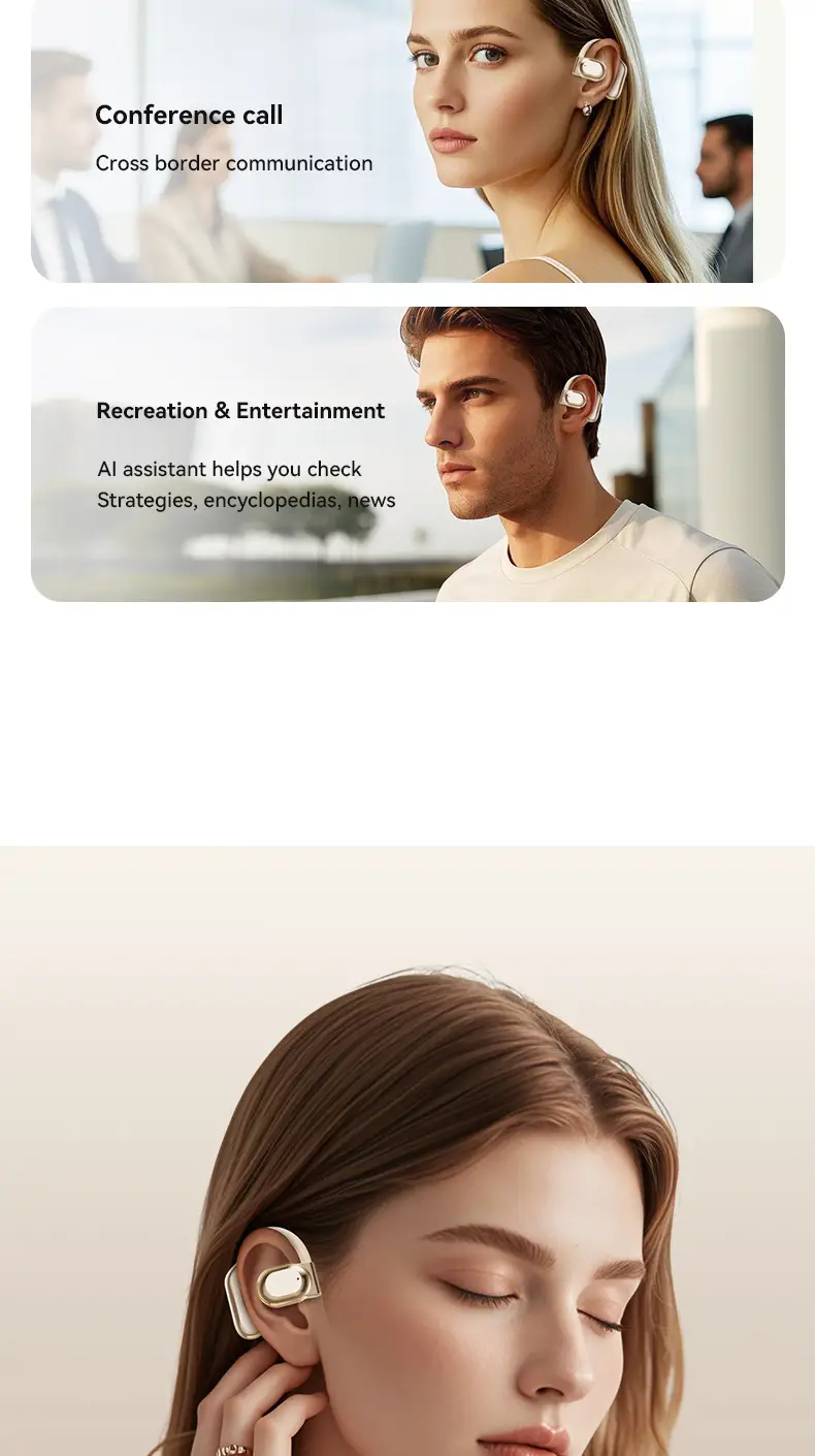 Smart Translation Bluetooth Headset Ai-M62 Ows Smart Open Wireless Headset Large Capacity Private Model Spot — feature 13