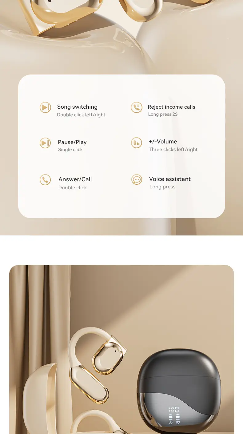 Smart Translation Bluetooth Headset Ai-M62 Ows Smart Open Wireless Headset Large Capacity Private Model Spot — feature 23