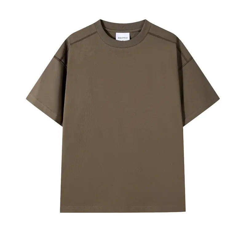 Men's Heavy Cotton Short Sleeve T-Shirt Olive Green - Image 5