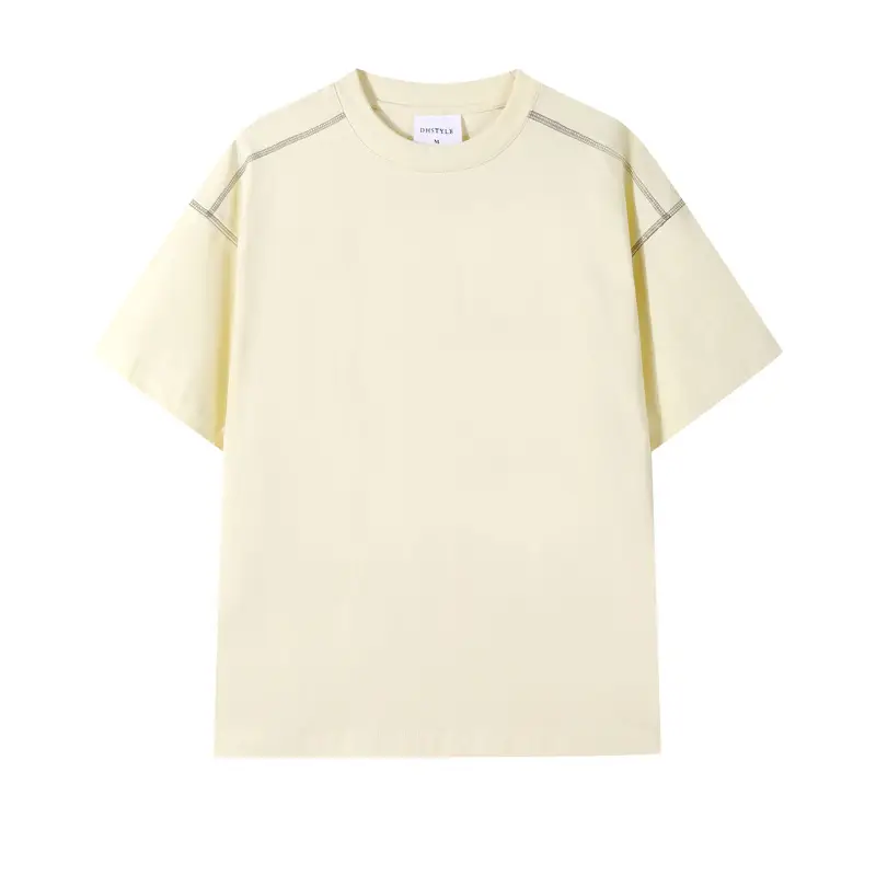 Men's Heavy Cotton Short Sleeve T-Shirt Olive Green - Image 7