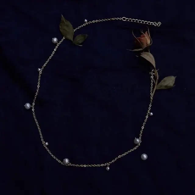 14k Gold Pearl Necklace for Women - Image 3