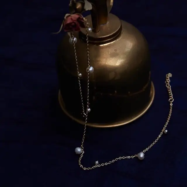 14k Gold Pearl Necklace for Women - Image 4