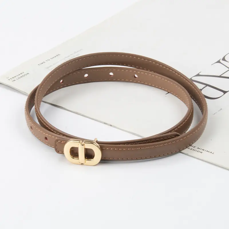 Women Genuine Leather Belt with Gold & Silver Buckle - Image 14
