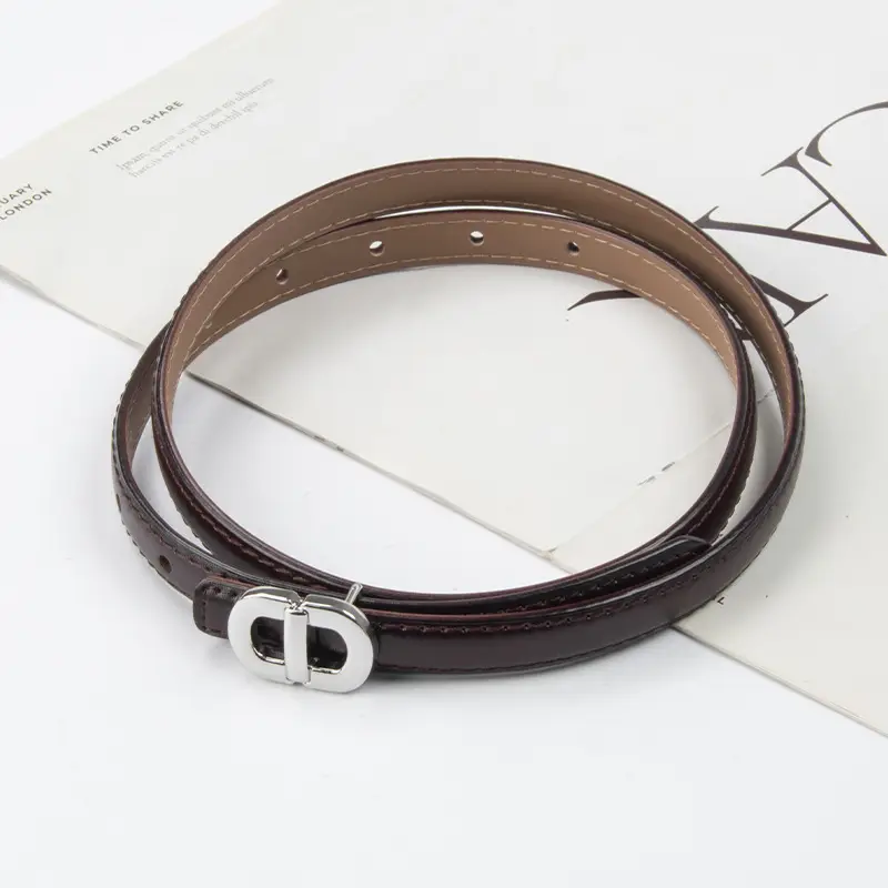 Women Genuine Leather Belt with Gold & Silver Buckle - Image 15
