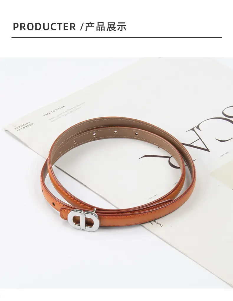 Women Genuine Leather Belt with Gold & Silver Buckle β feature 10