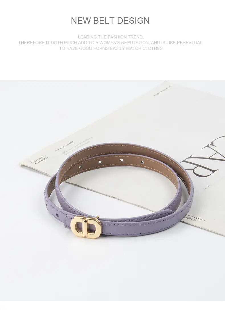 Women Genuine Leather Belt with Gold & Silver Buckle β feature 12