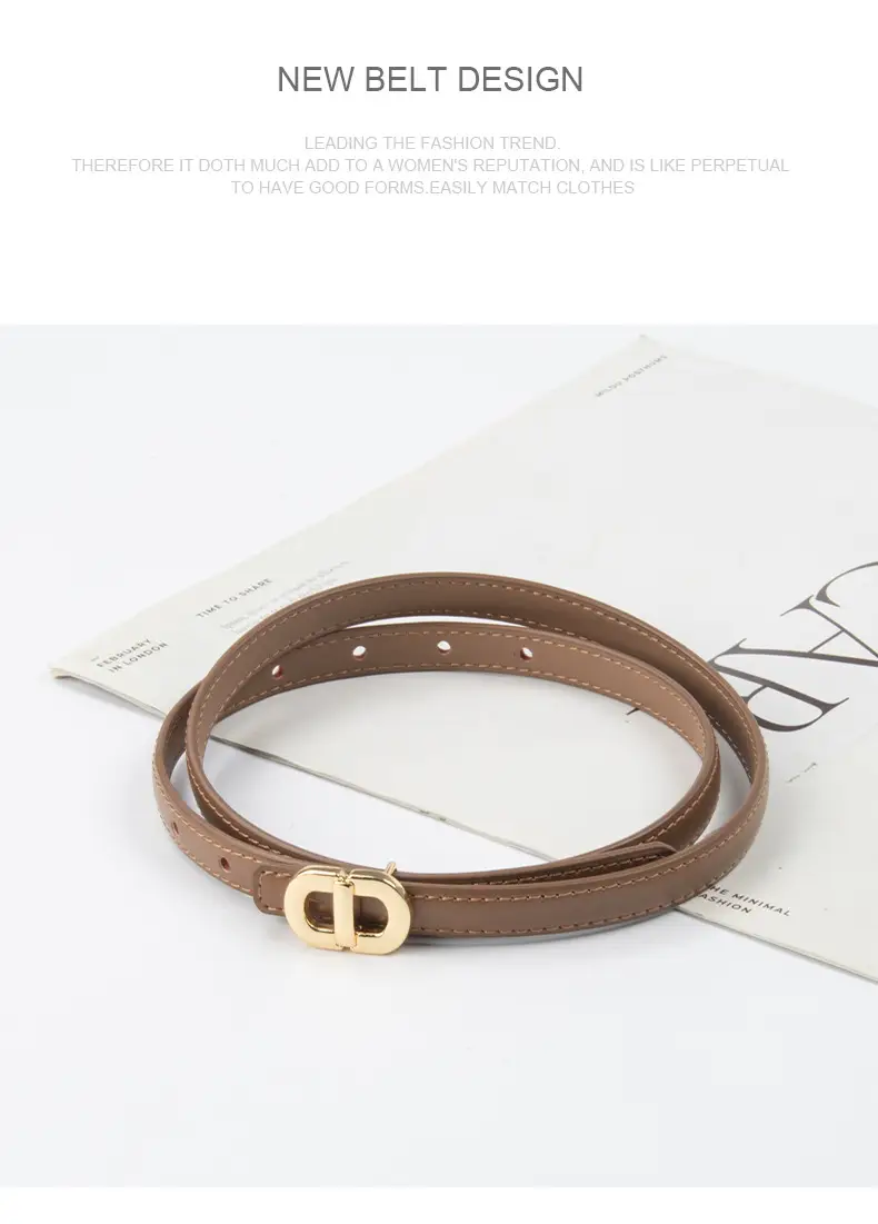 Women Genuine Leather Belt with Gold & Silver Buckle β feature 13