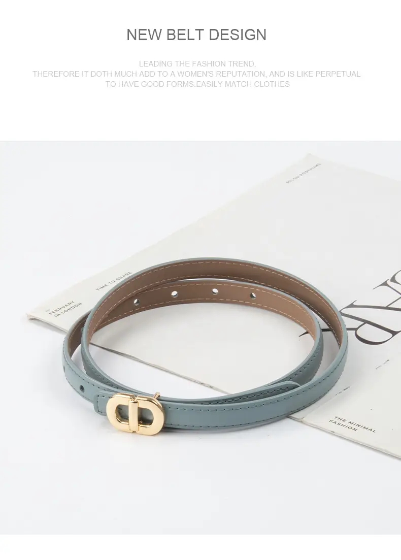 Women Genuine Leather Belt with Gold & Silver Buckle β feature 14