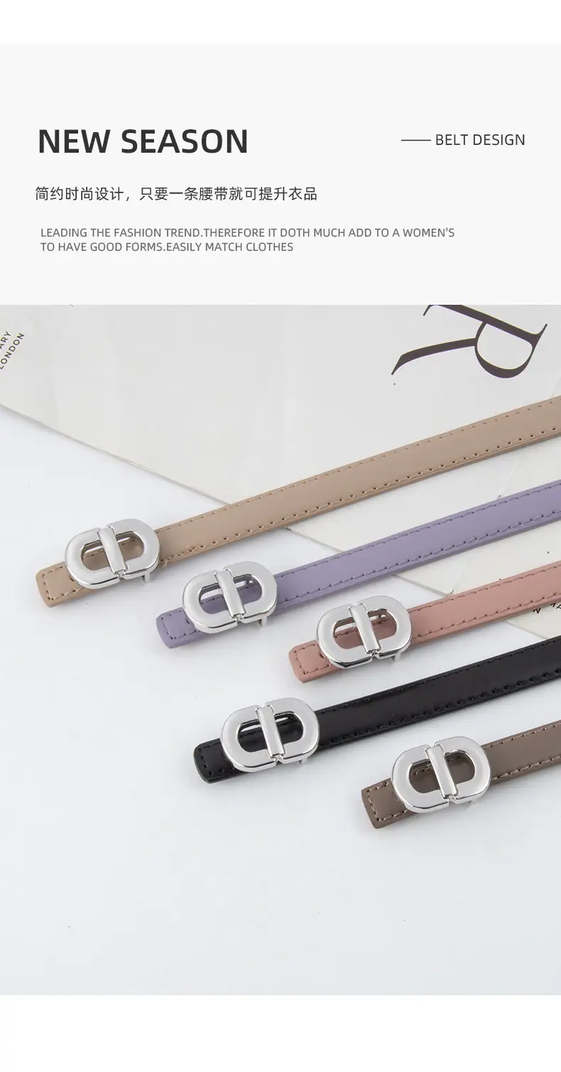 Women Genuine Leather Belt with Gold & Silver Buckle β feature 5