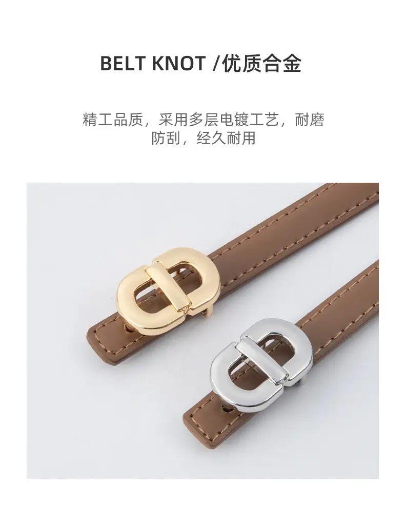 Women Genuine Leather Belt with Gold & Silver Buckle β feature 7
