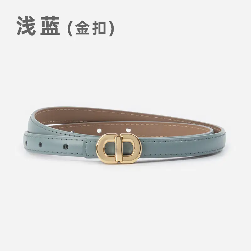 Women Genuine Leather Belt with Gold & Silver Buckle - Image 10