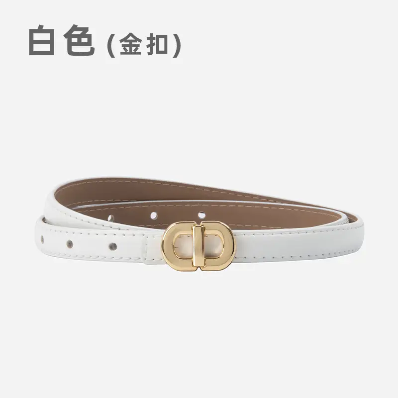 Women Genuine Leather Belt with Gold & Silver Buckle - Image 9