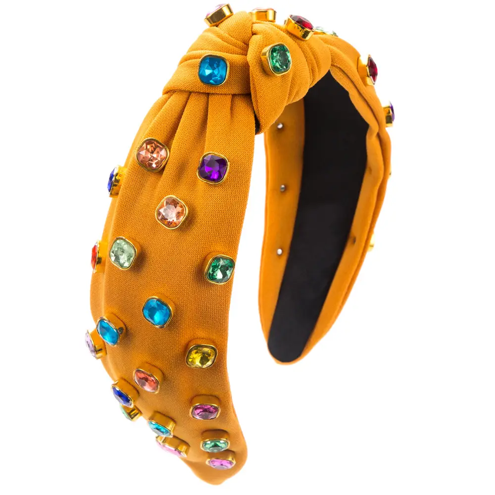 High Gloss Skull Top Headband with Colorful Gems