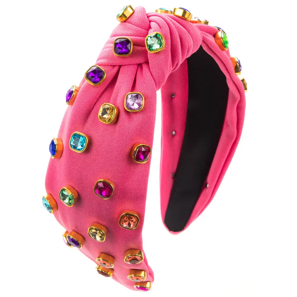High Gloss Skull Top Headband with Colorful Gems