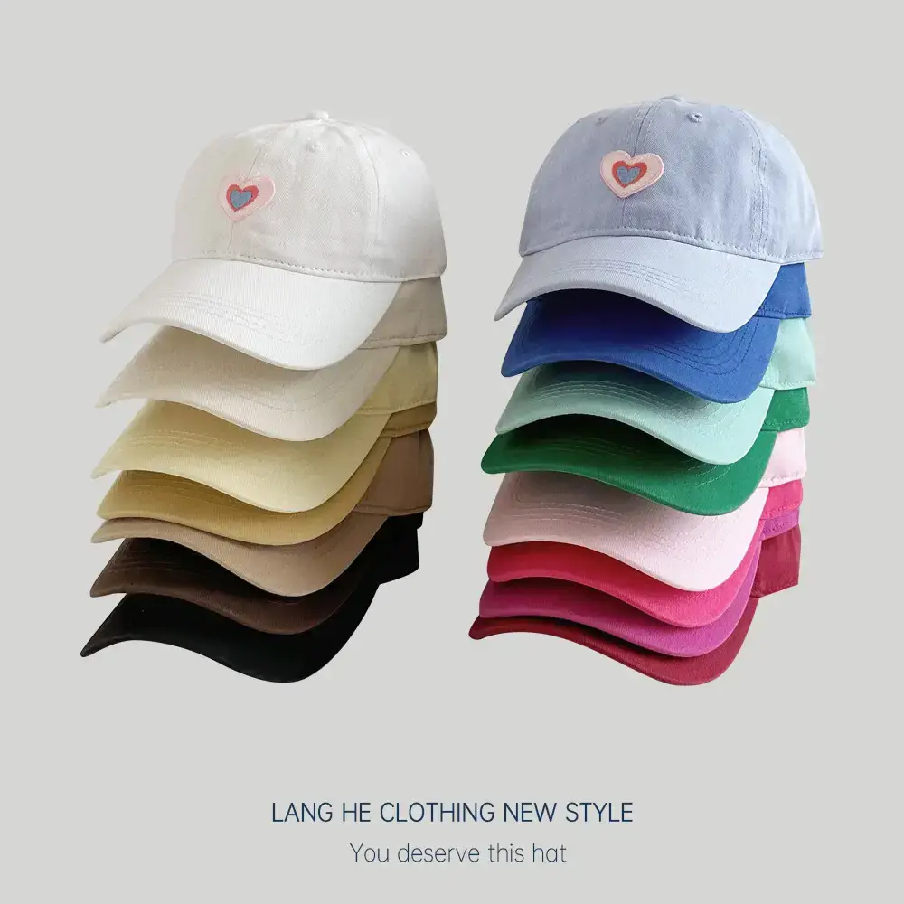 Black Patch Love Baseball Cap Women Small Face-Plooking Korean Style - Image 16