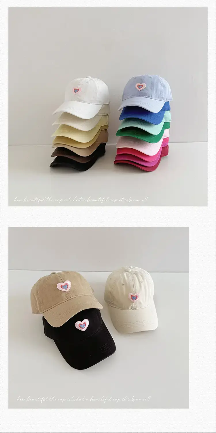 Black Patch Love Baseball Cap Women Small Face-Plooking Korean Style — feature 27