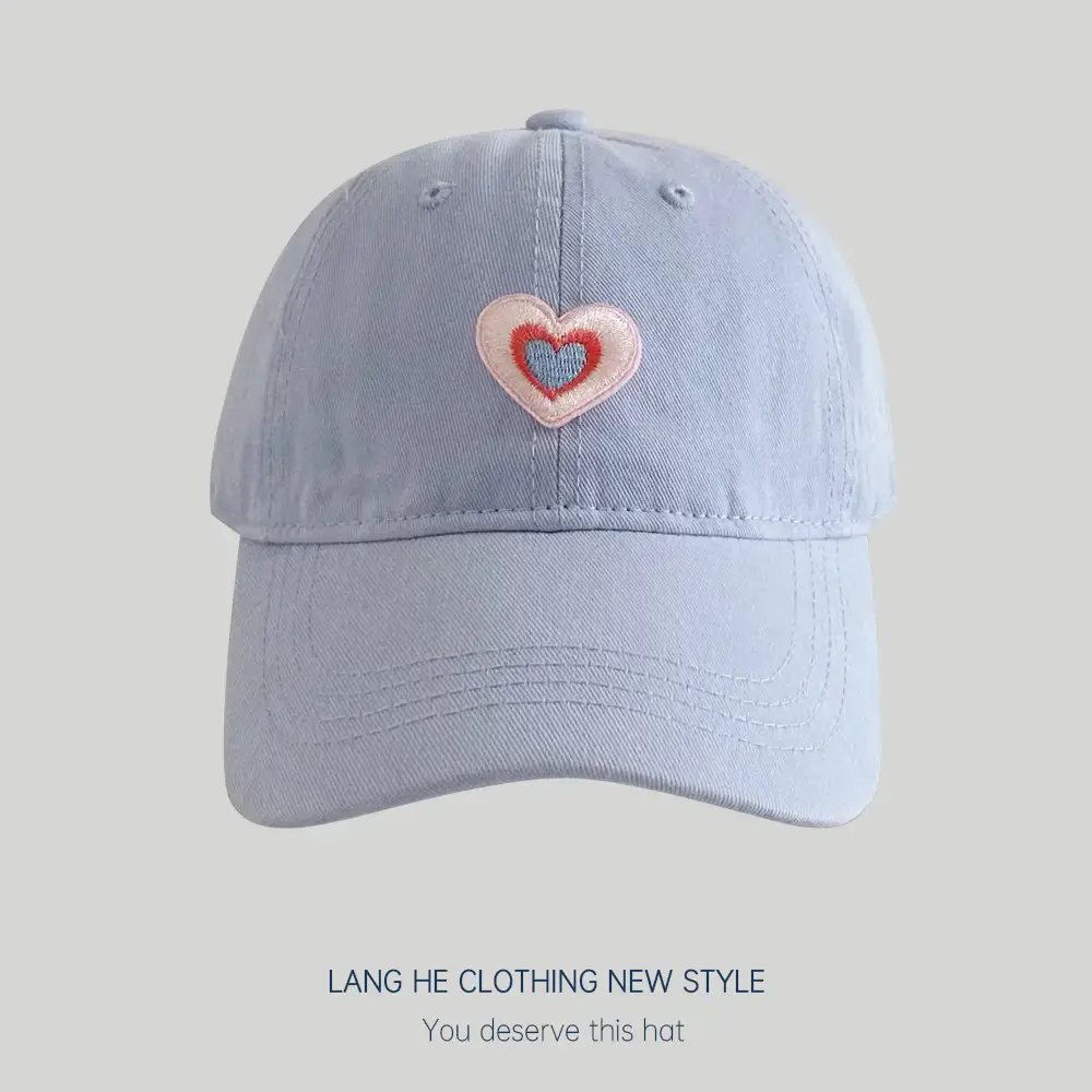Black Patch Love Baseball Cap Women Small Face-Plooking Korean Style - Image 12