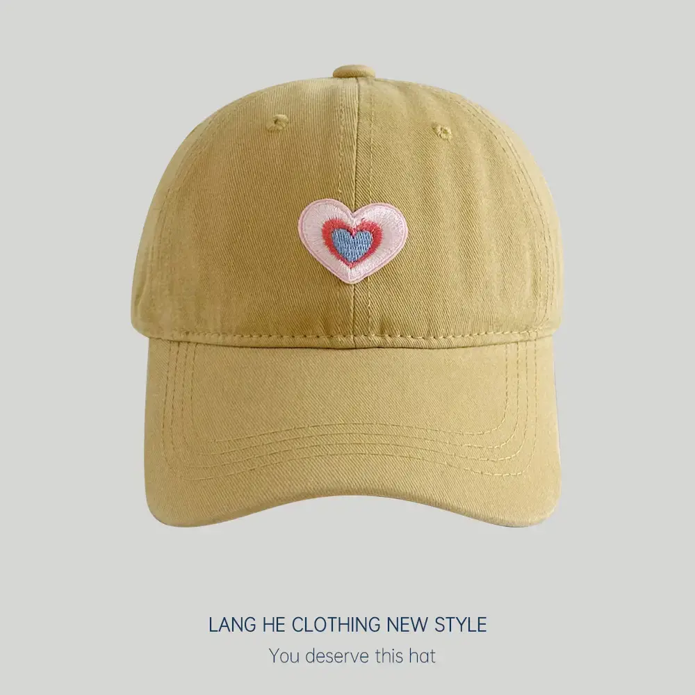 Black Patch Love Baseball Cap Women Small Face-Plooking Korean Style - Image 13