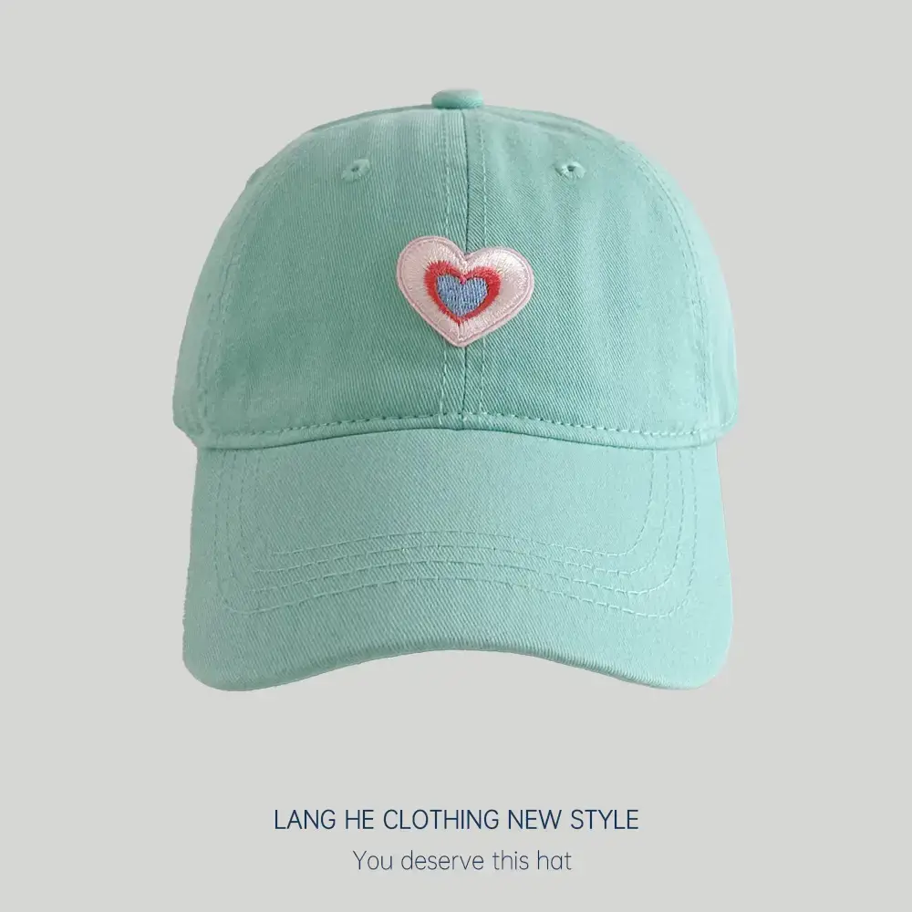 Black Patch Love Baseball Cap Women Small Face-Plooking Korean Style - Image 14