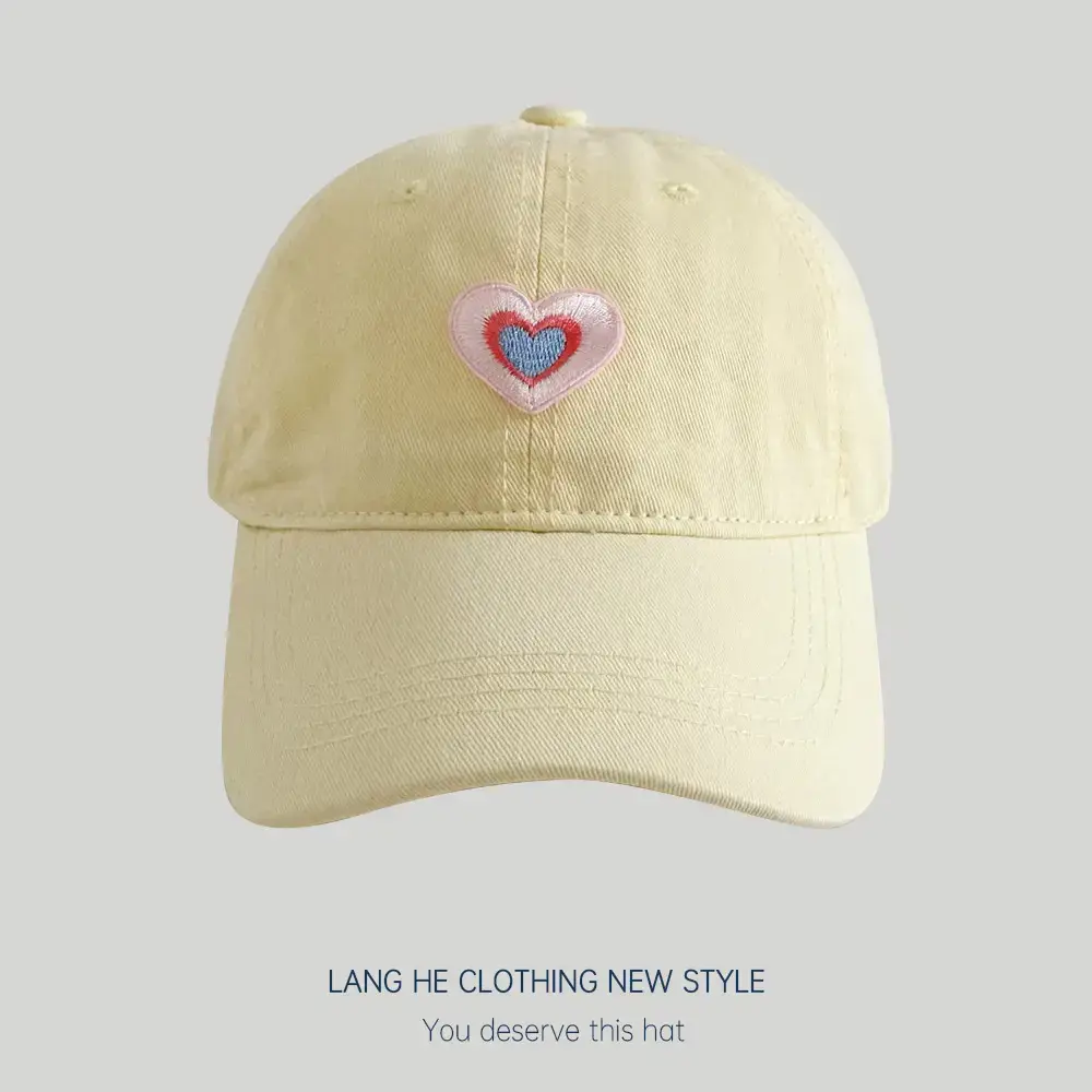 Black Patch Love Baseball Cap Women Small Face-Plooking Korean Style - Image 2