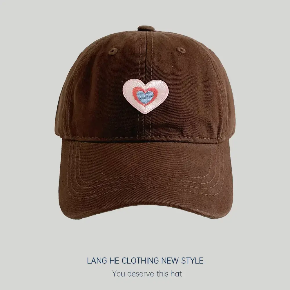 Black Patch Love Baseball Cap Women Small Face-Plooking Korean Style - Image 6