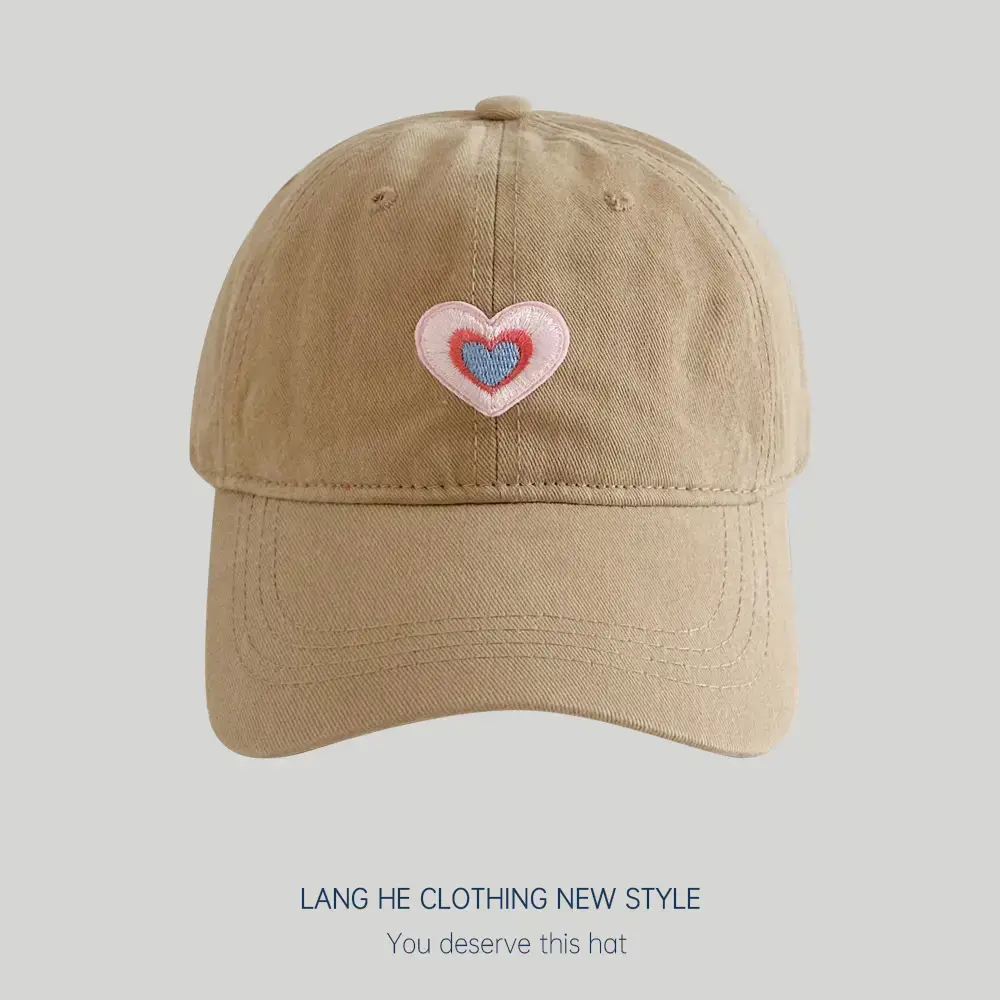 Black Patch Love Baseball Cap Women Small Face-Plooking Korean Style - Image 7