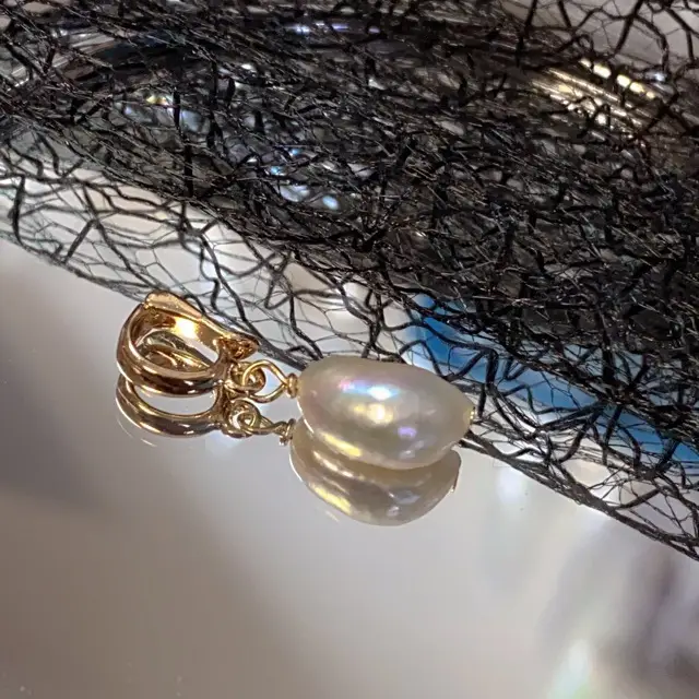 14k Gold Pearl Bracelet Necklace Pendant Set - Image 2