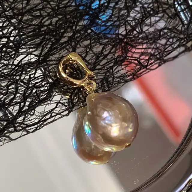14k Gold Pearl Bracelet Necklace Pendant Set - Image 7