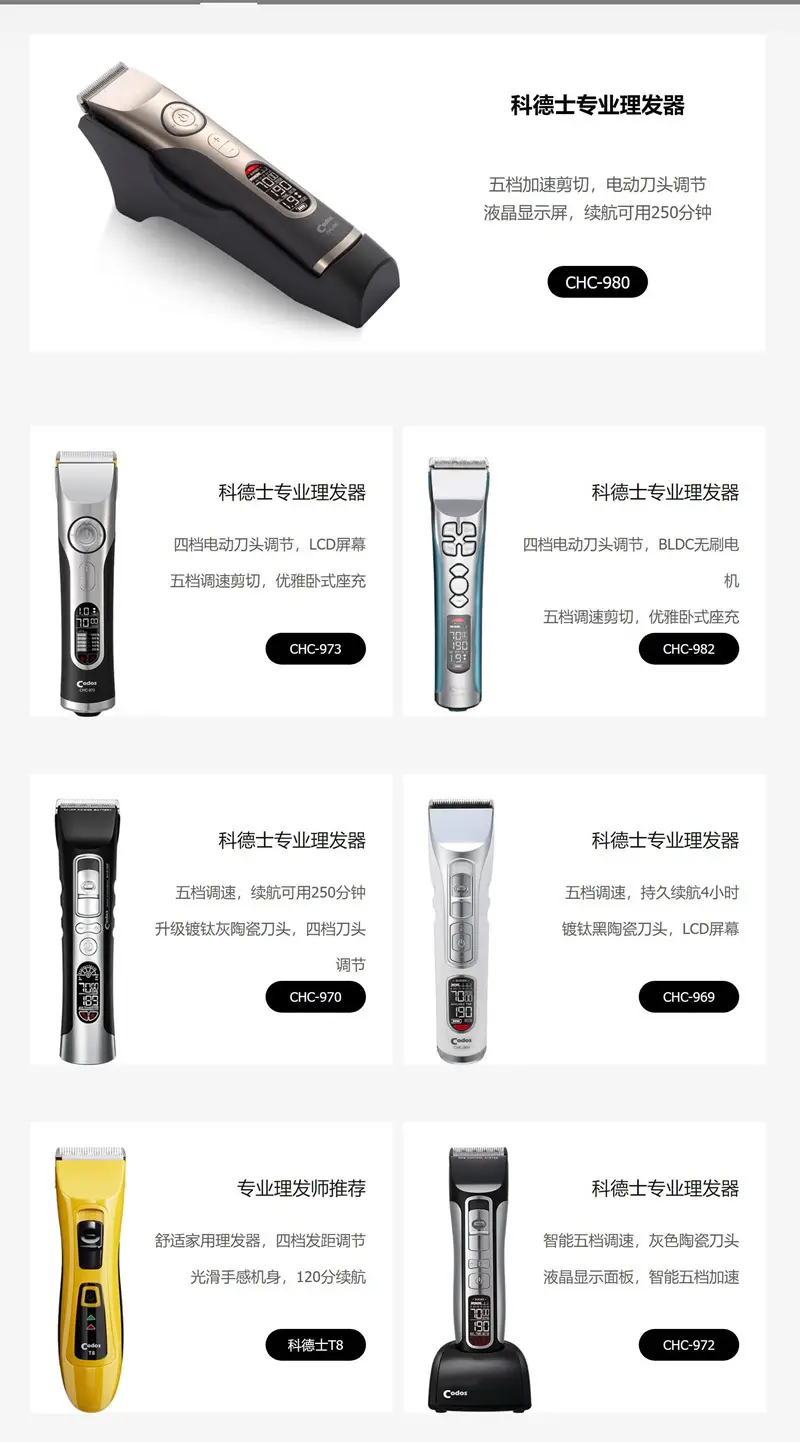 Cordus Electric Hair Clipper White Ceramic 4-Step — feature 2