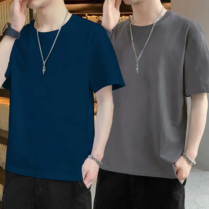 Men's Green Short Sleeve T-Shirt Casual All Match