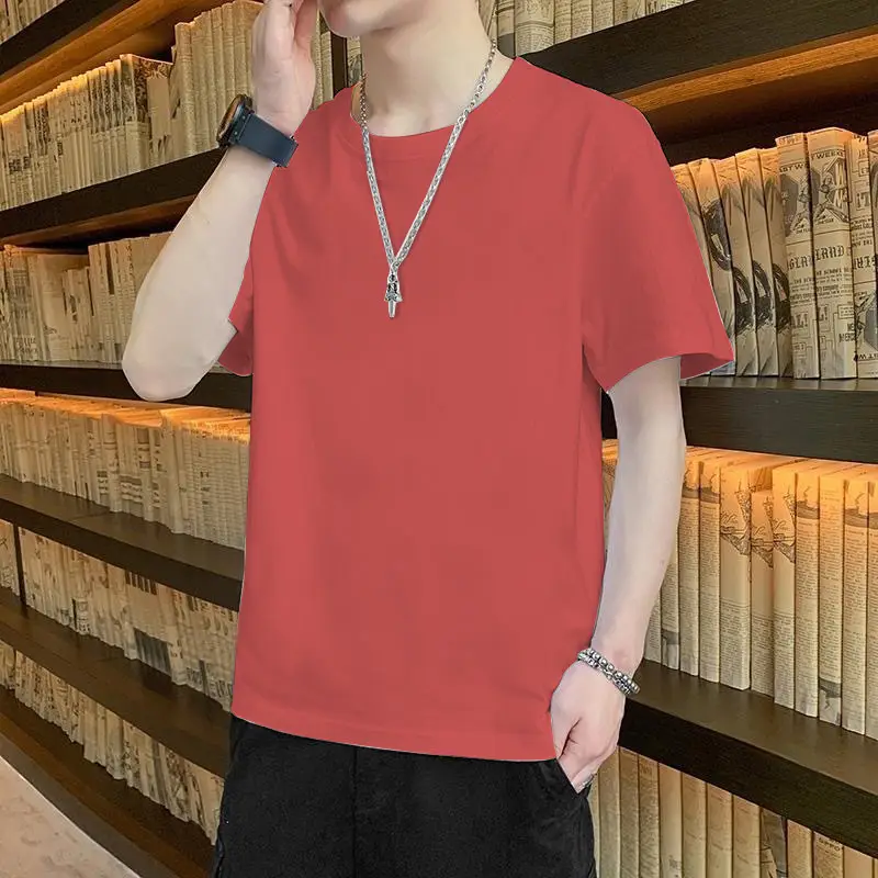 short-sleeved brick red