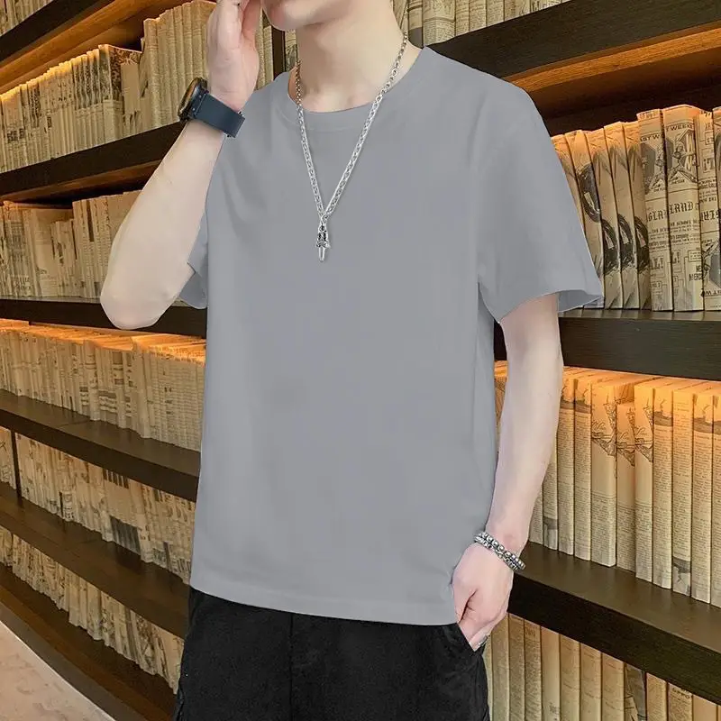 Men's Green Short Sleeve T-Shirt Casual All Match